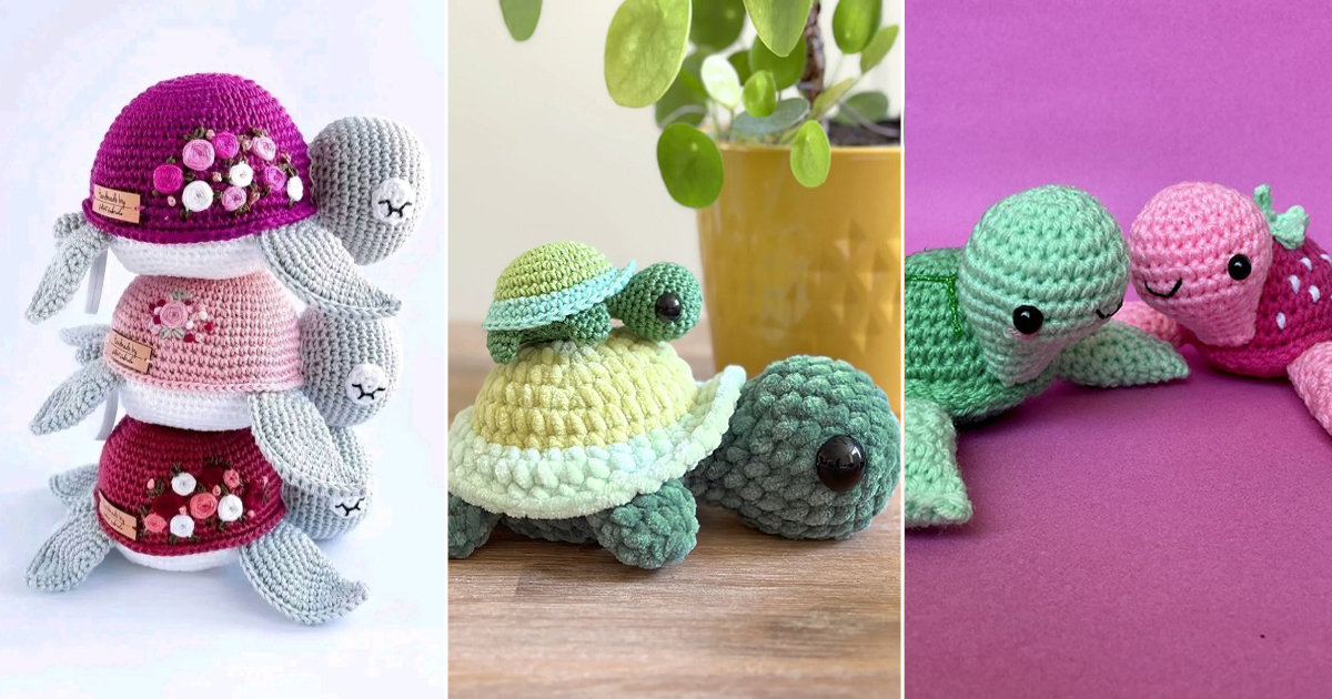 amigurumi turtle family