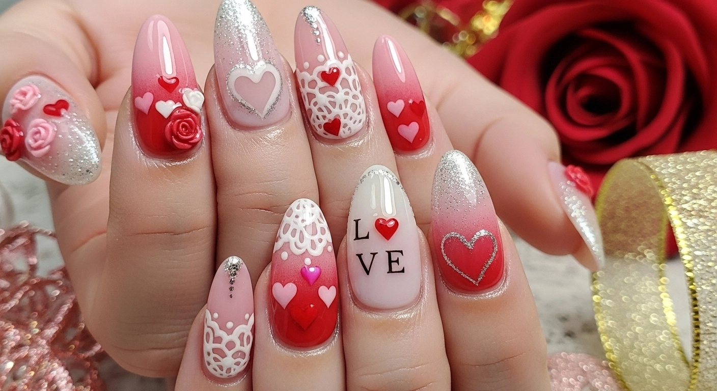 valentines day nails