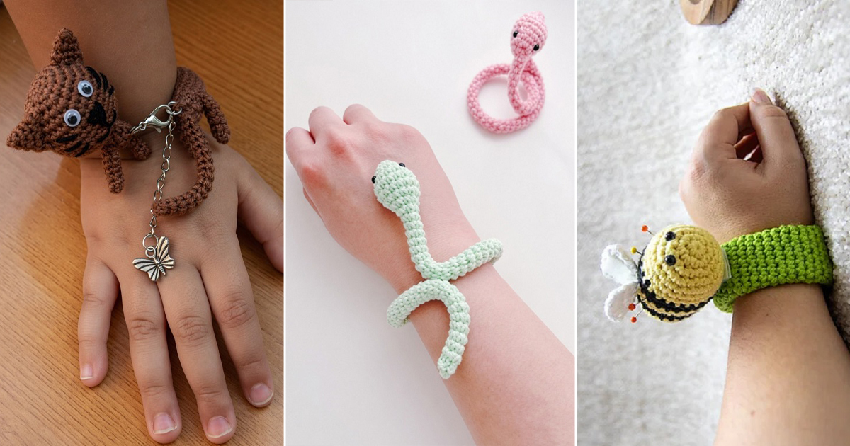 crochet animal bracelet
