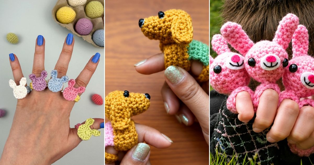 crochet animal rings
