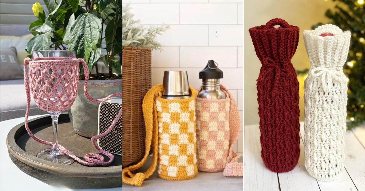 crochet beverage bag