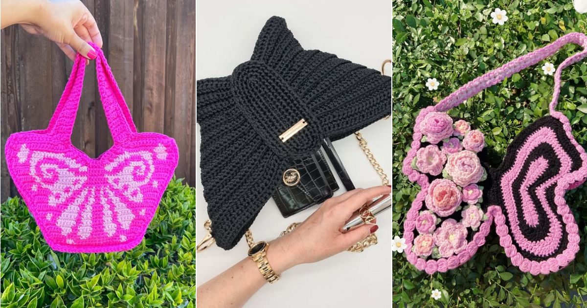 crochet butterfly bag