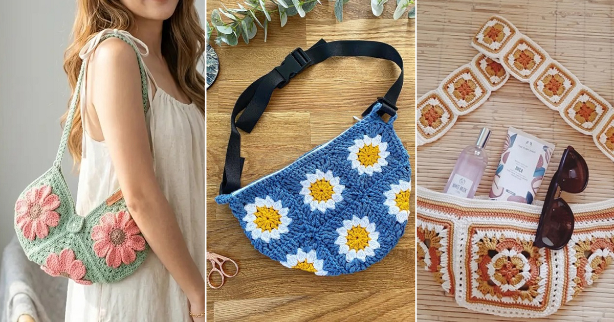 crochet floral fanny