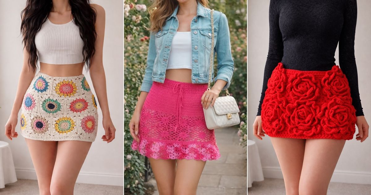 crochet floral mini