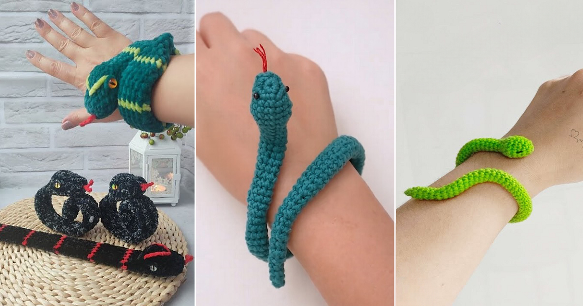 crochet snake bracelet