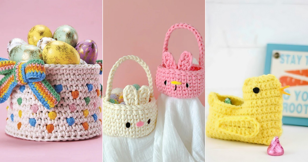 crochet spring basket