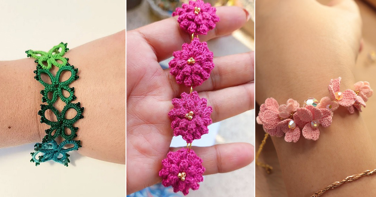 crochet spring bracelet