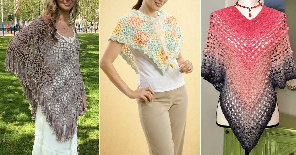 crochet spring poncho