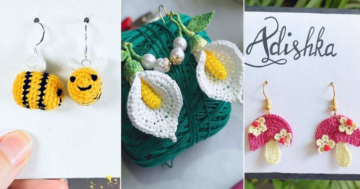 crochet summer earrings