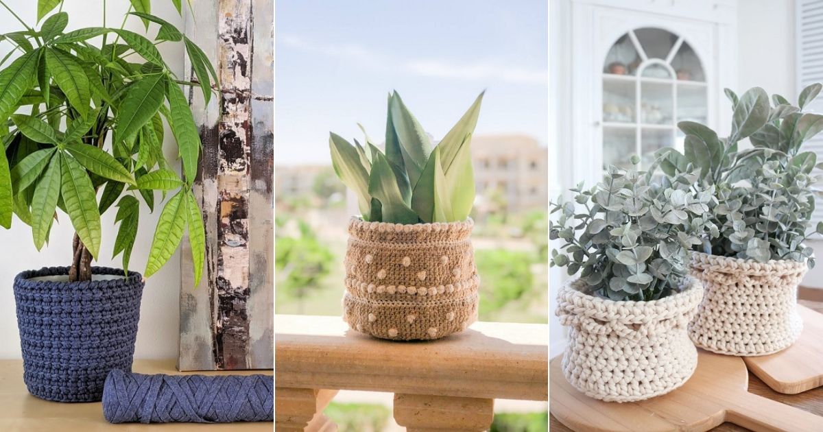 crochet plant pot
