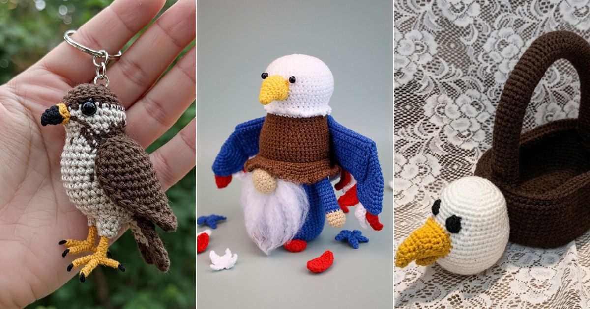 unique crochet eagle