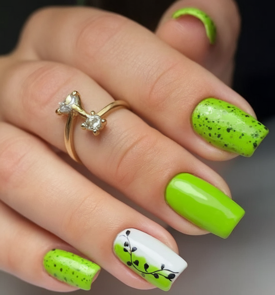 green summer nails