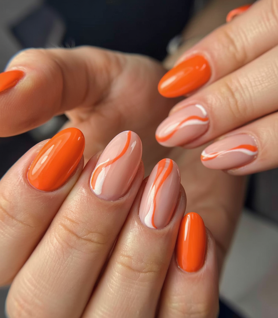 Orange Summer Nails 2025 With 21 Hot And Fun Designs Including French Tip, Glitter And More 4 orange summer nails