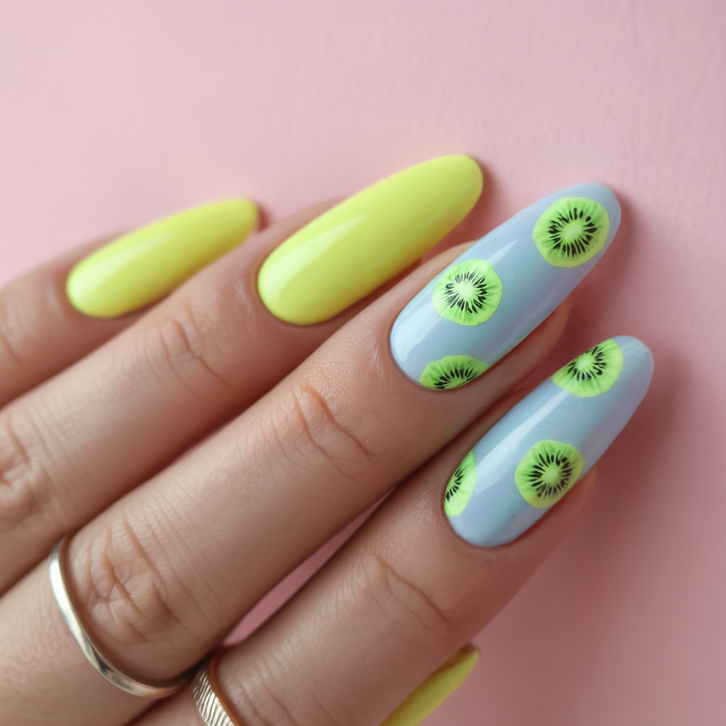 summer almond nails