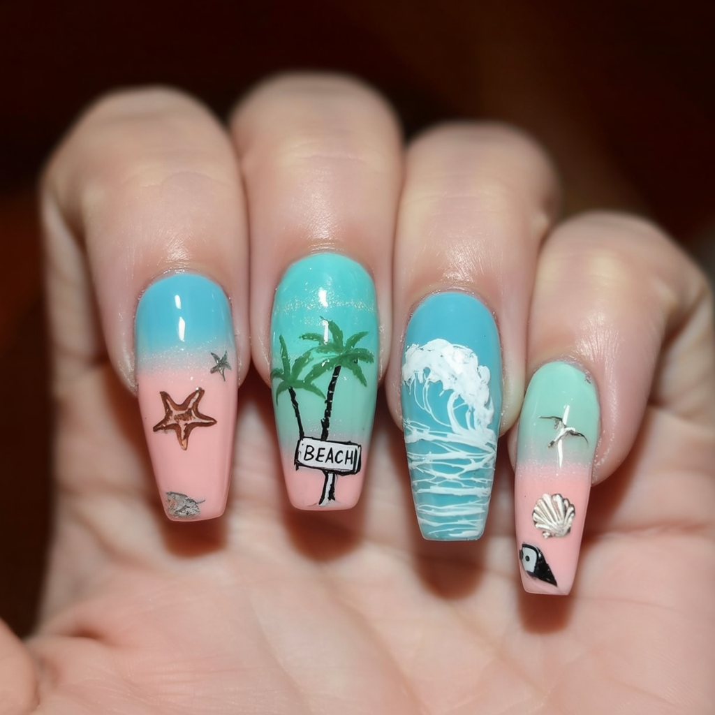 vacation nails summer