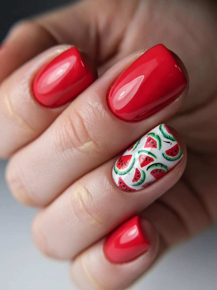 summer red nails