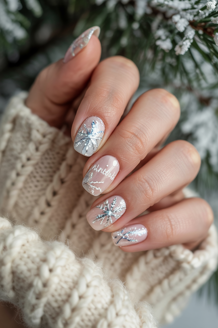 19 Short Winter Nails Ideas and Designs 2025-2026 7 short winter nails