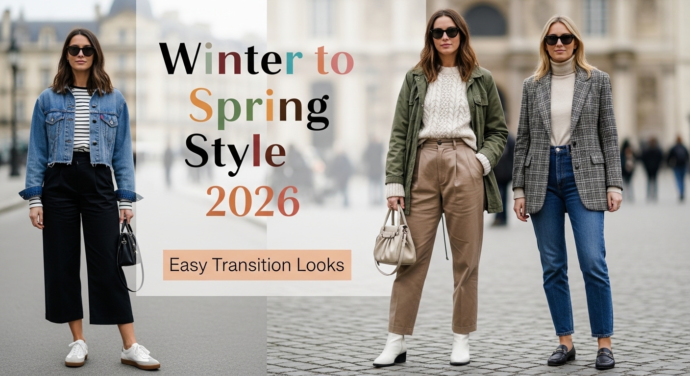 Winter to Spring Outfits 2026: 21 Easy Transition Looks 2 winter spring outfits