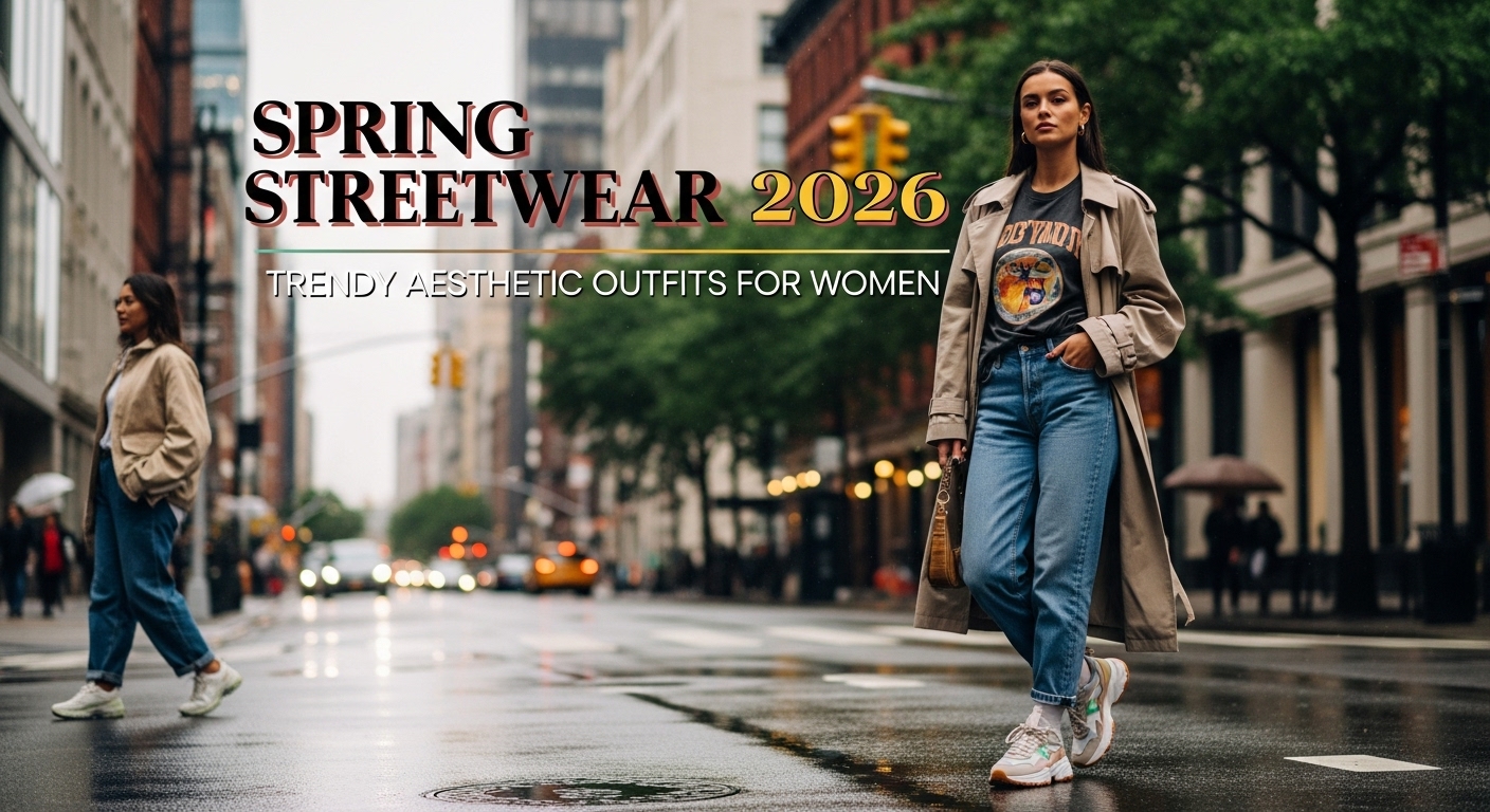 23 Trendy Spring Streetwear Aesthetic Outfits 2026 for Women 3 trendy spring streetwear