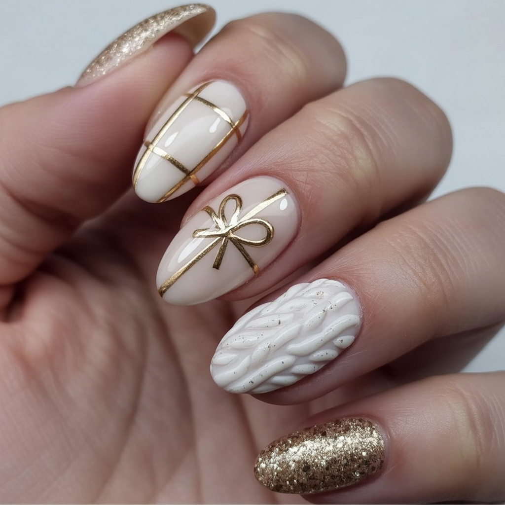 christmas almond nail