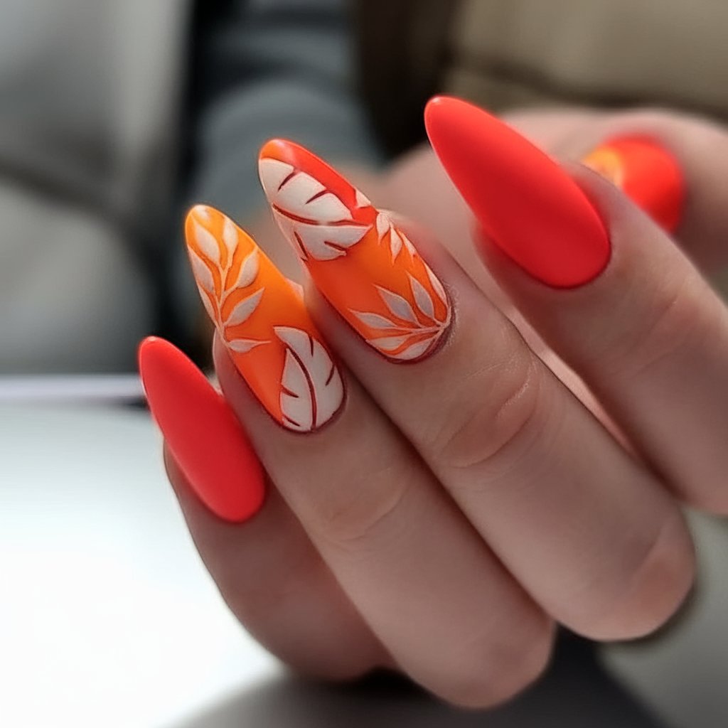 orange nail designs