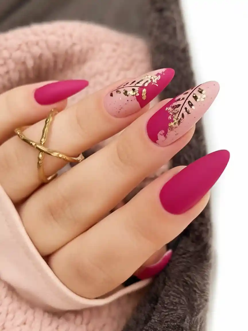 pink fall nails