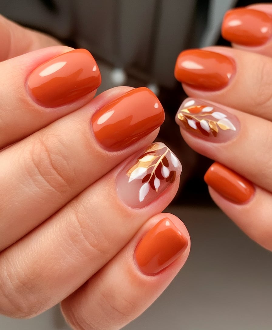 fall leaves nails