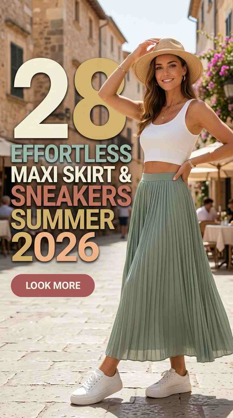 Summer Maxi Skirt with Sneakers for Women Outfits 2026 – 28 Effortless Looks 8 summer maxi skirt