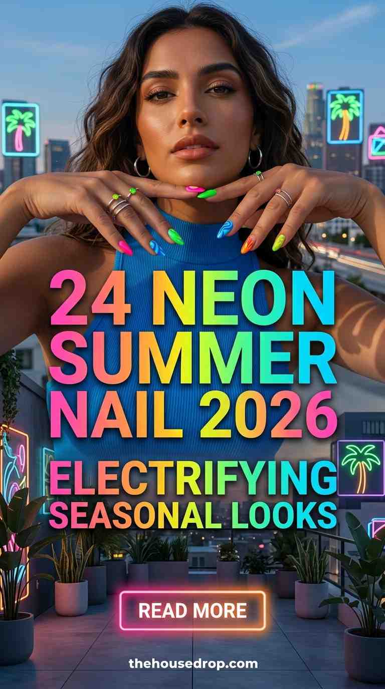 neon summer nail