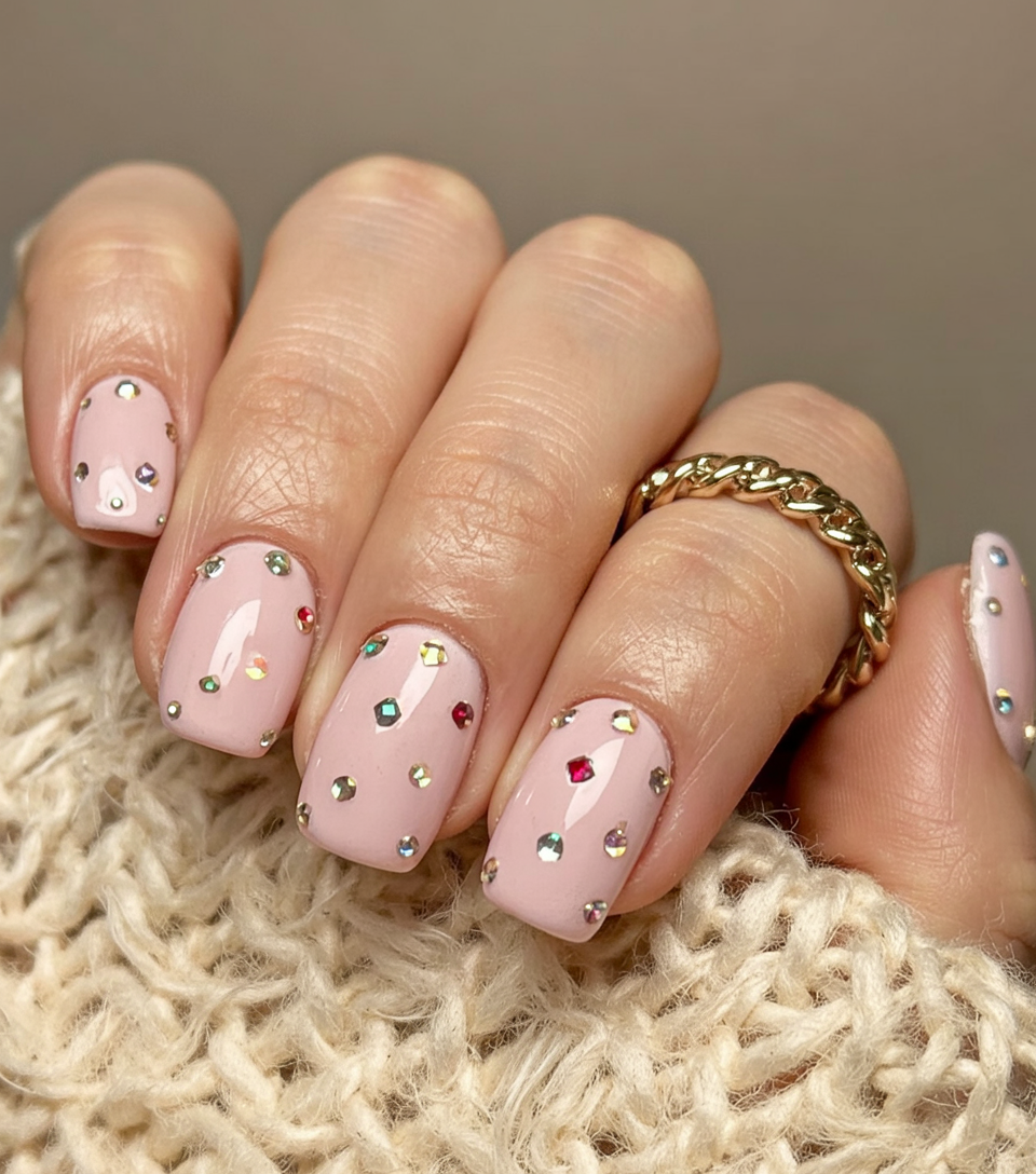 20 Short Christmas Nails Ideas 2025 to Sparkle All Season Long 10 short christmas nails