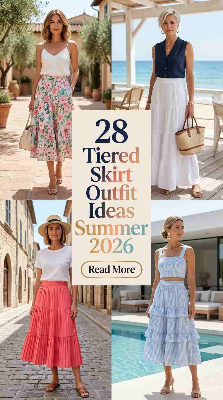 Tiered Skirt Outfit Ideas for Women Summer 2026 – 28 Must-Try Looks 3 tiered skirt outfit