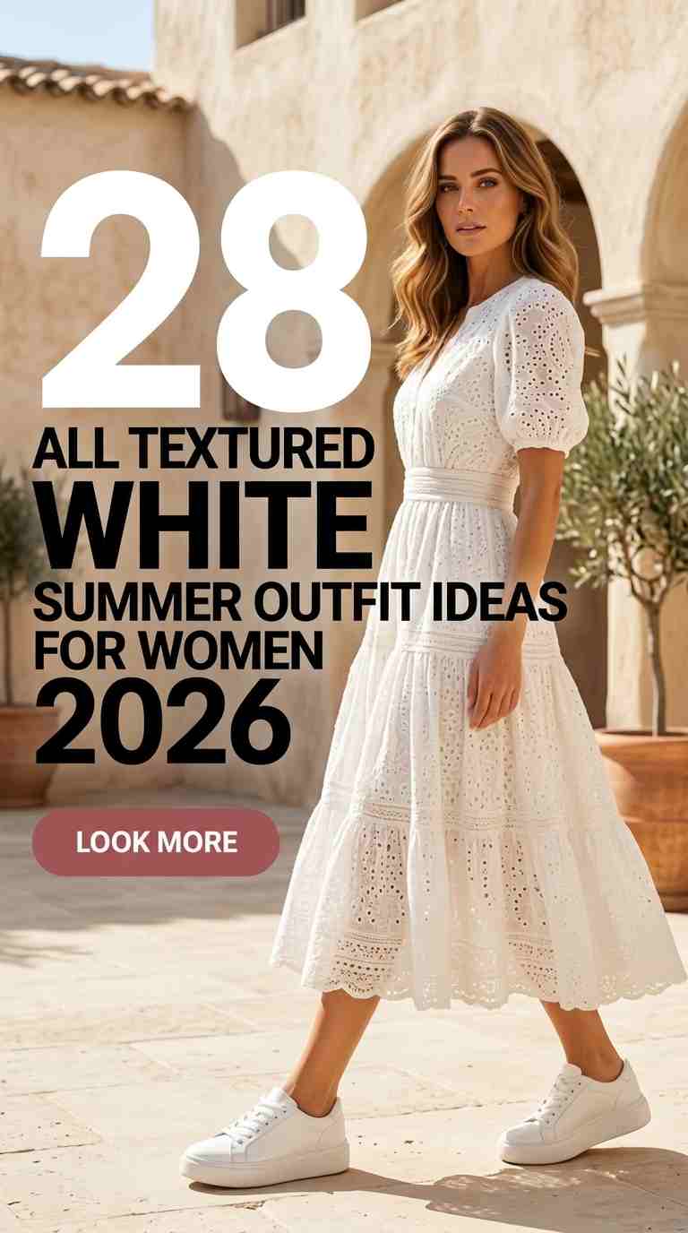 Textured All White Summer Outfits for Women 2026 – 28 Chic Looks 6 textured all white
