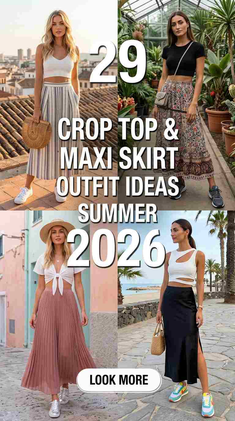 Effortless Summer Crop Top with Maxi Skirt Outfits 2026 – 29 Looks You’ll Love 7 effortless summer crop