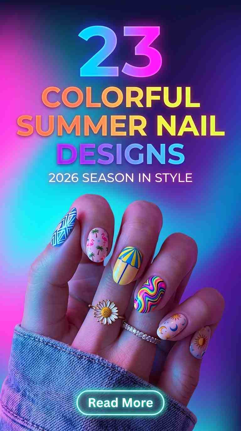 colorful summer nail