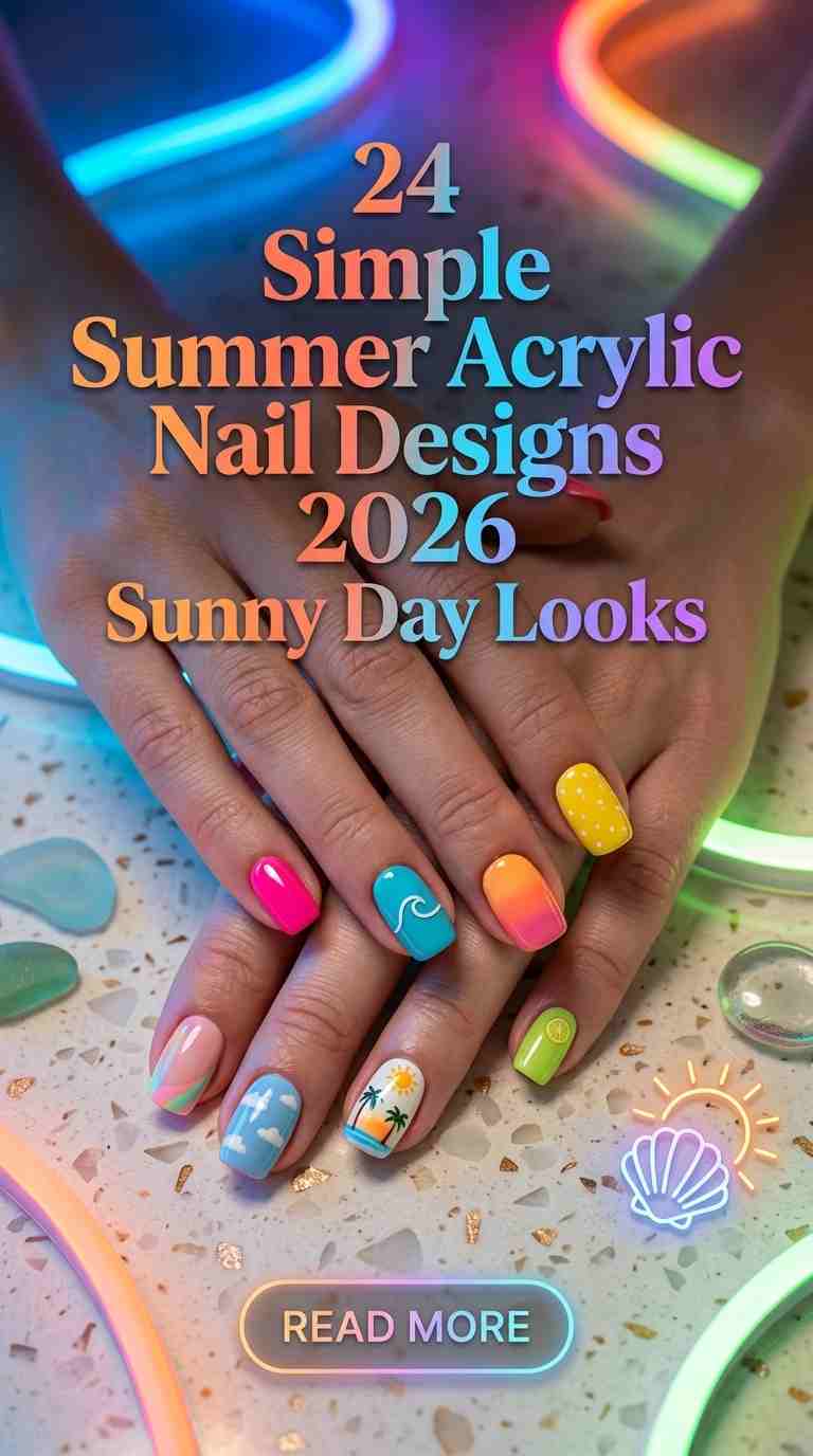 simple summer acrylic