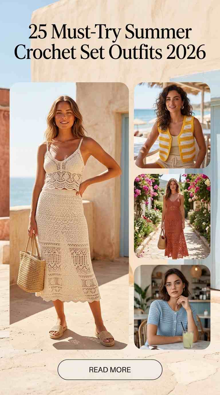 25 Chic Crochet Matching Set Outfits for Women Summer 2026 1 chic crochet matching