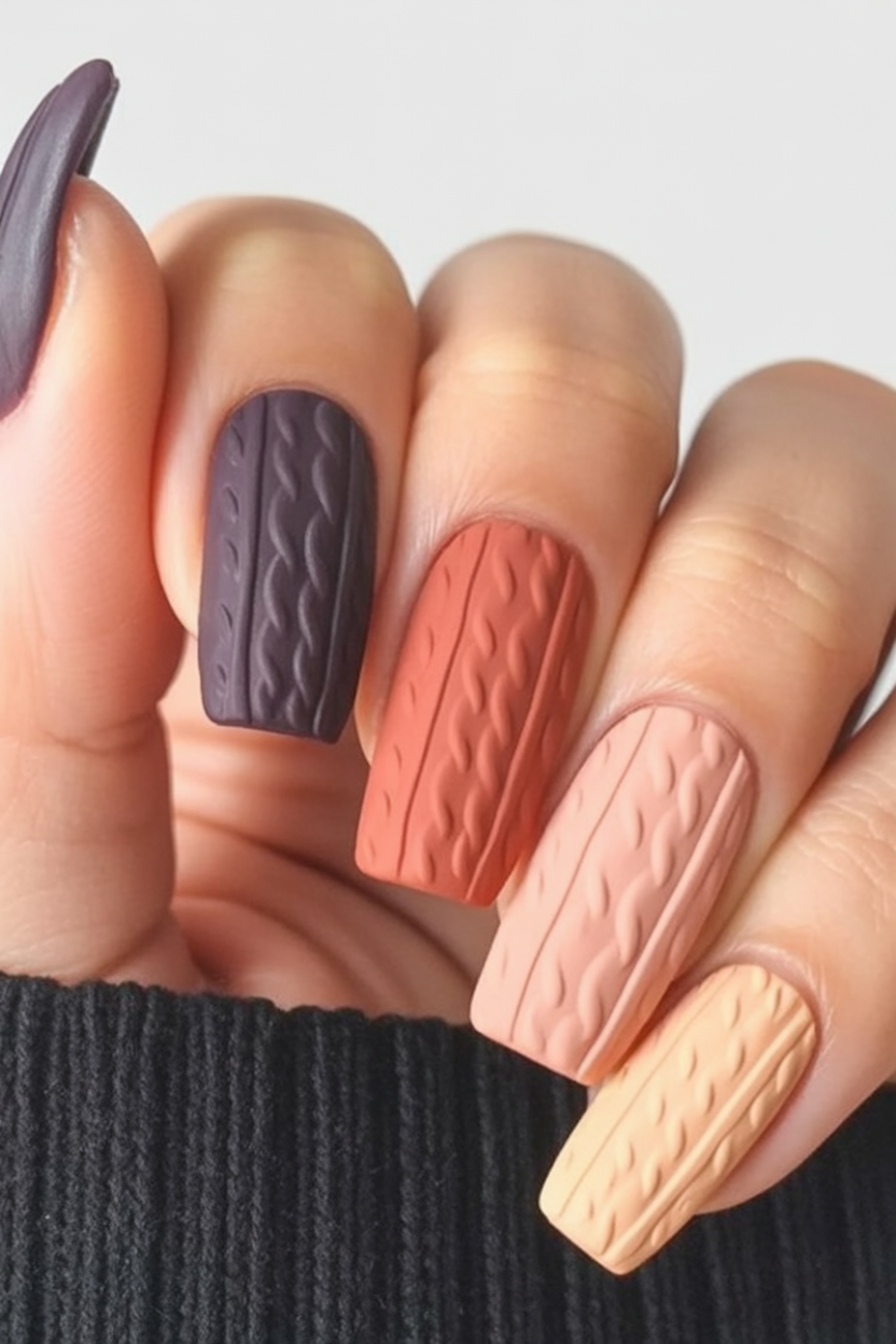 20 Cozy and Stylish Fall Sweater Nails 2025 You’ll Want to Wear All Season 2 cozy stylish fall