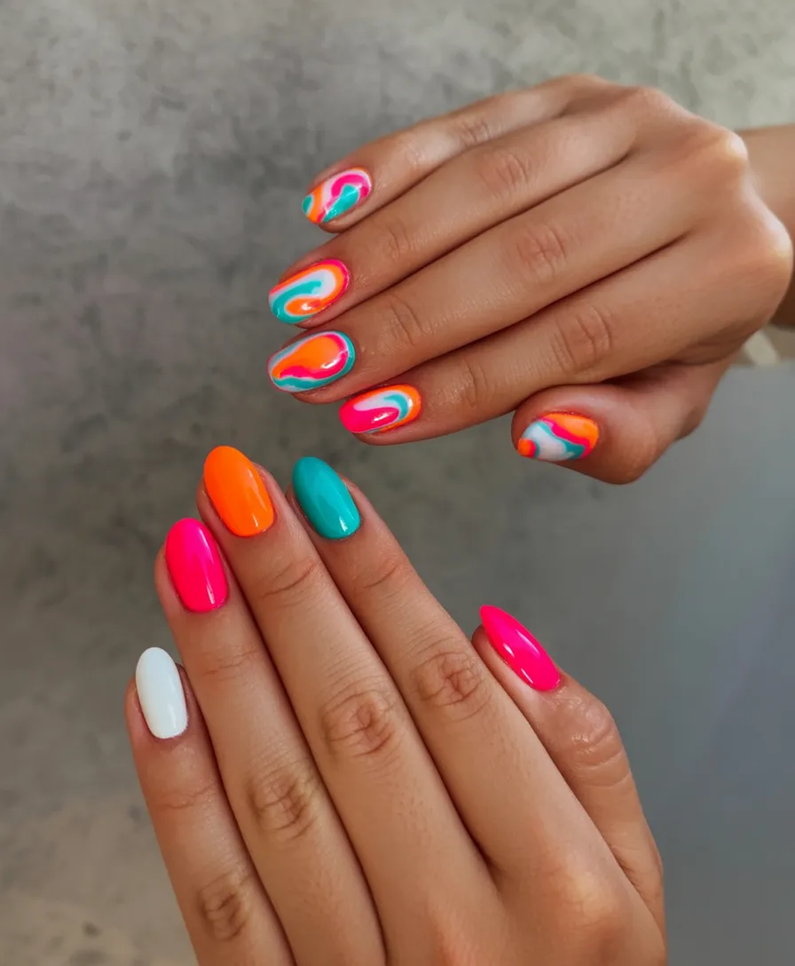 spring abstract nails