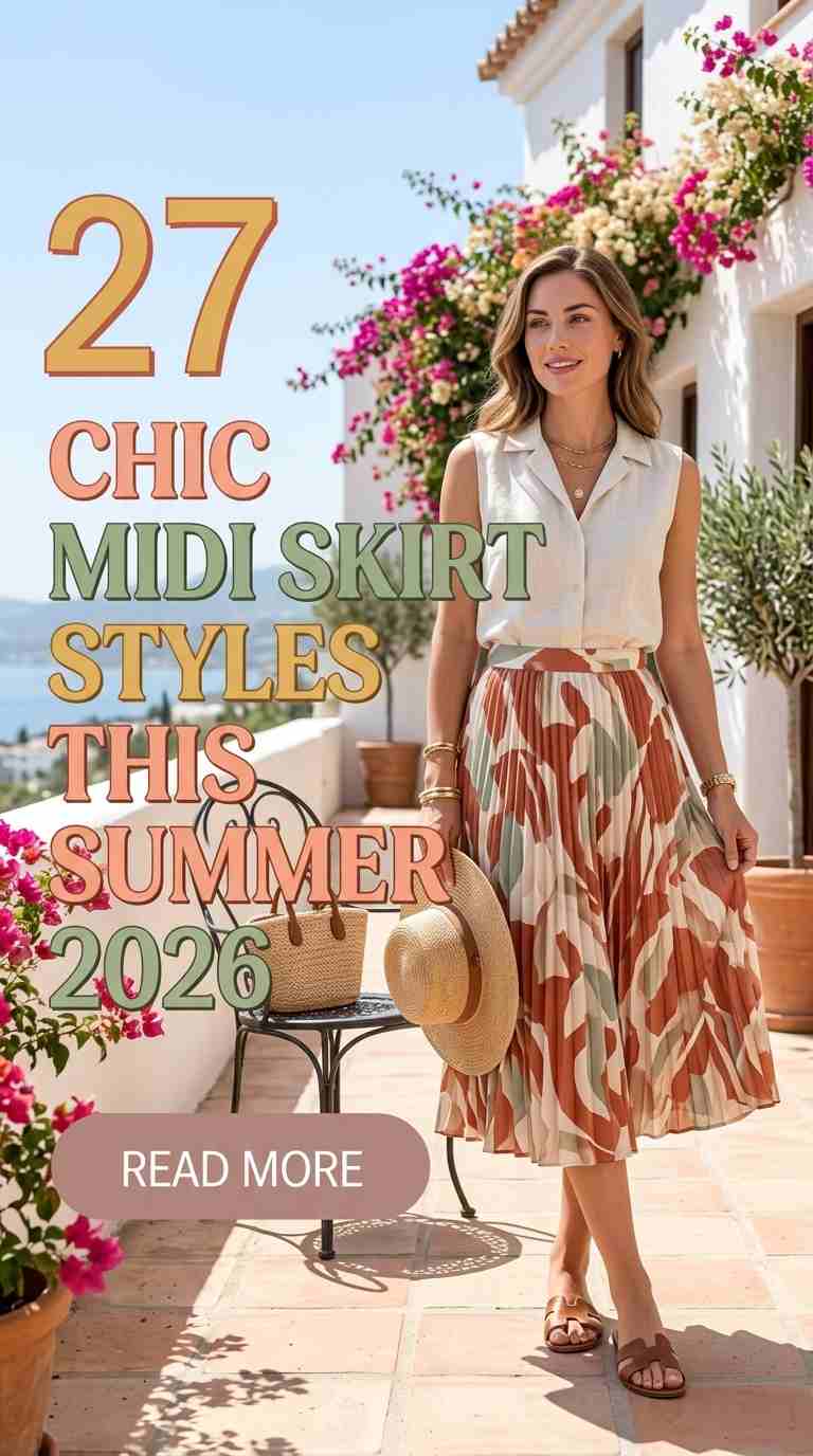 Chic Summer Midi Skirt Outfits for Women 2026 – 27 Looks You’ll Love 5 chic summer midi
