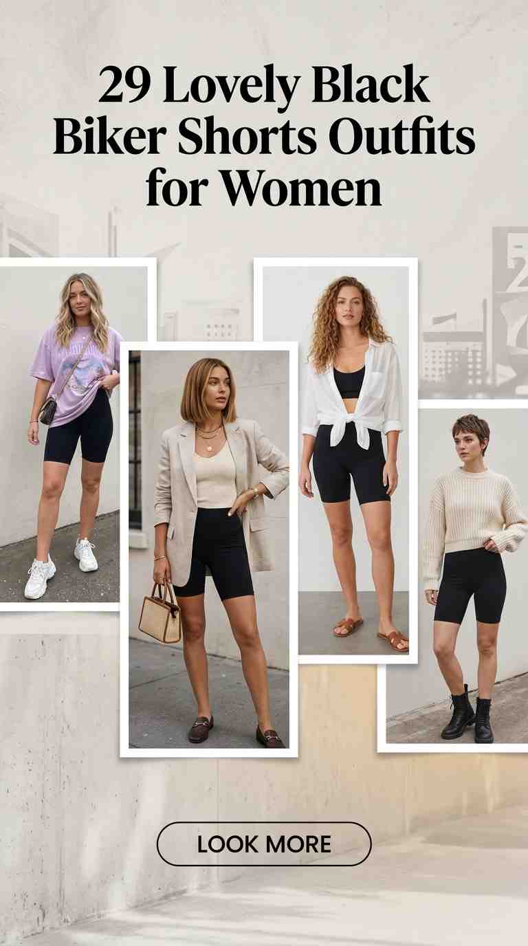 29 Black Biker Shorts Outfit Ideas for Women Summer 2026 8 black biker shorts