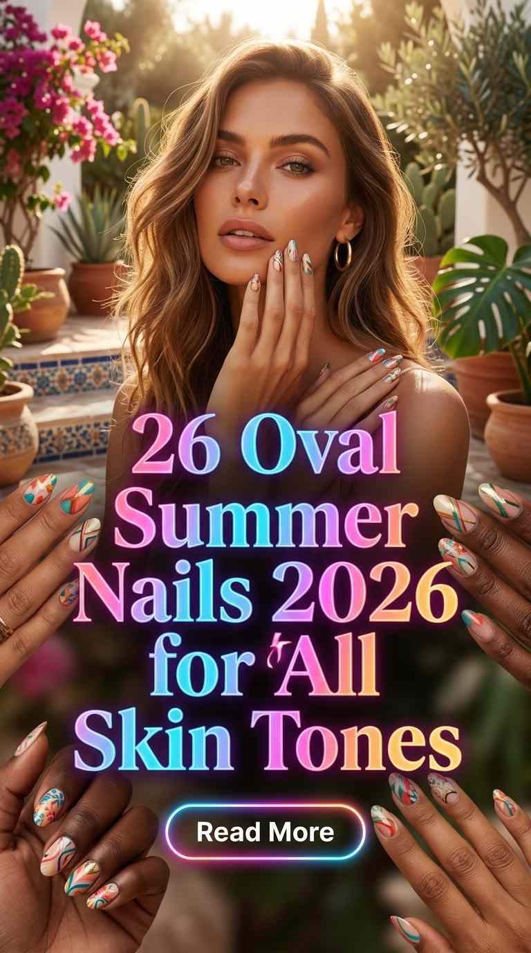 oval summer nails