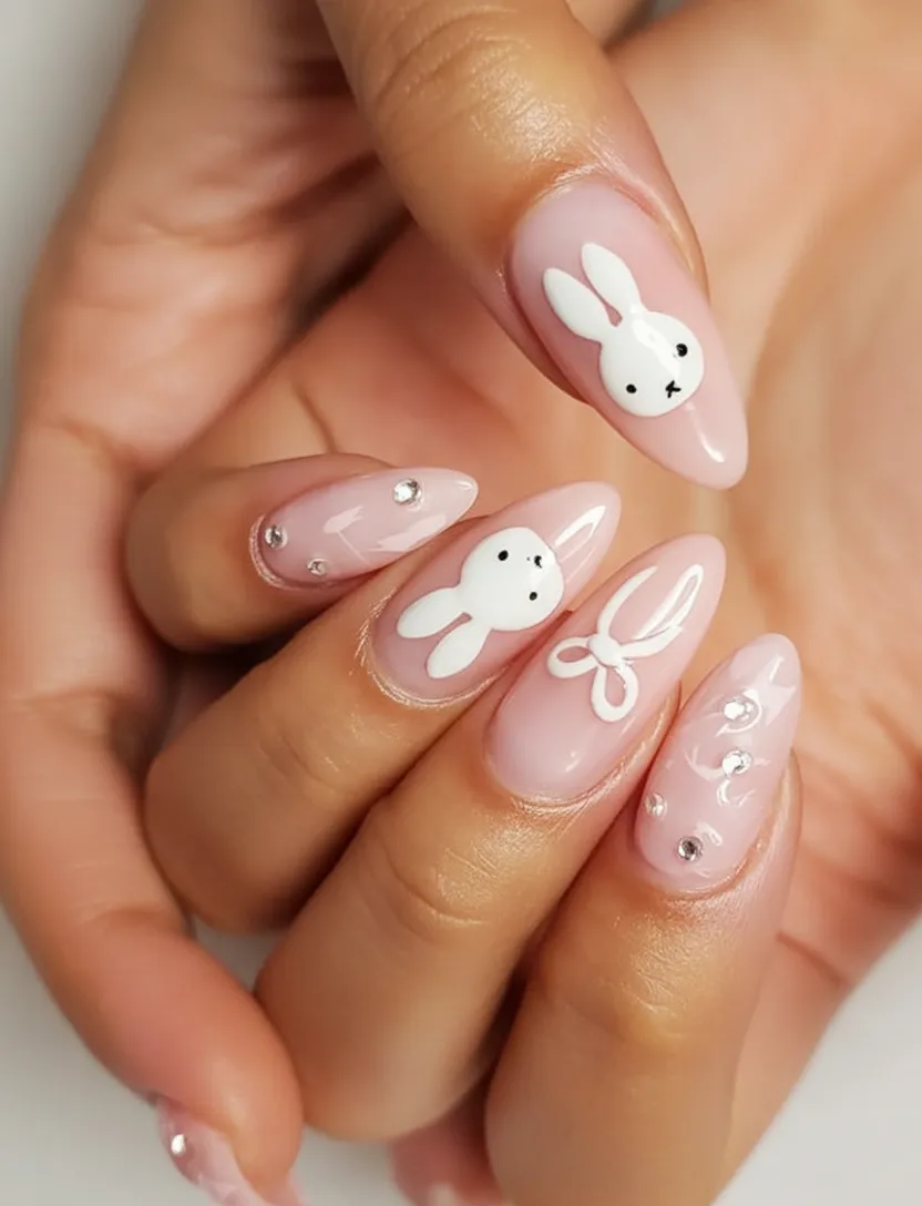 funny bunny nails
