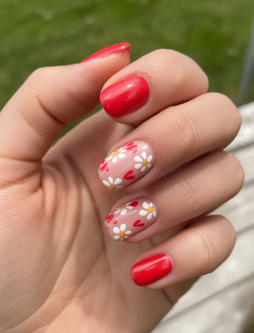 red spring nails