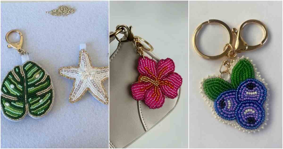 5 Beaded Embroidery Keychains Free Patterns 5 beaded embroidery keychains