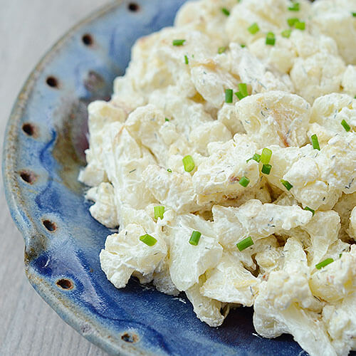 Probiotic Cauliflower Potato Salad (Low Carb, THM:S, Egg-Free) 2 probiotic cauliflower potato