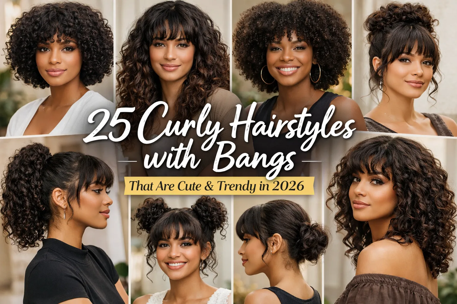 curly hairstyles bangs