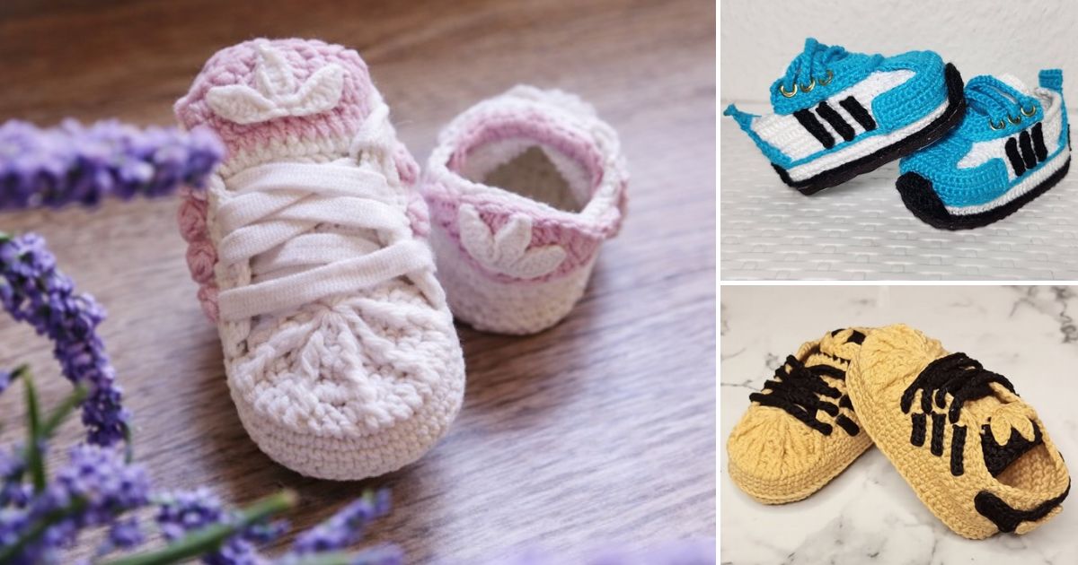 crochet adidas sneakers