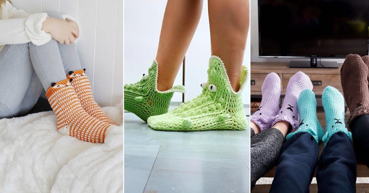 crochet animal socks