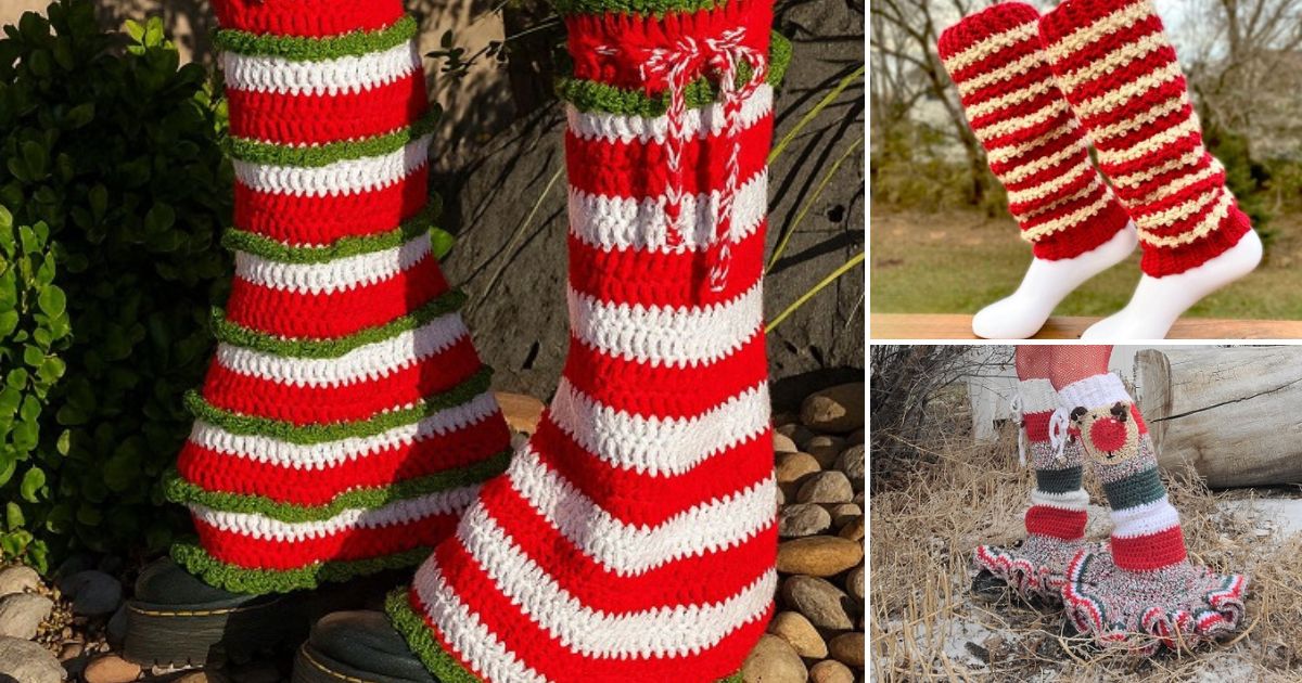 7 Crochet Christmas Leg Warmers Free Patterns 7 crochet christmas leg