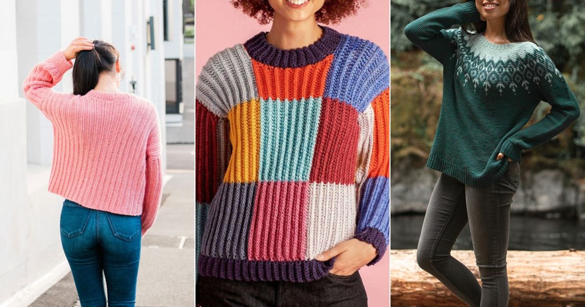 crochet crewneck sweater